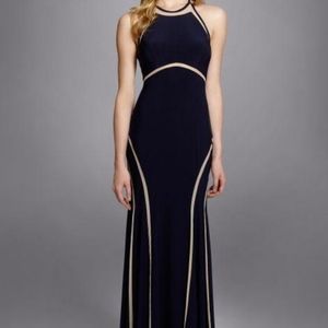 Formal open back floor length dress